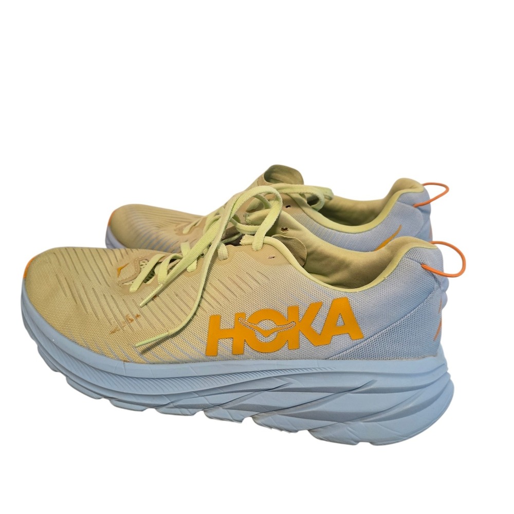 Hoka One One‎ Rincon 3 Womens 10.5 Running Shoes Yellow Blue 1119396 BSSNG